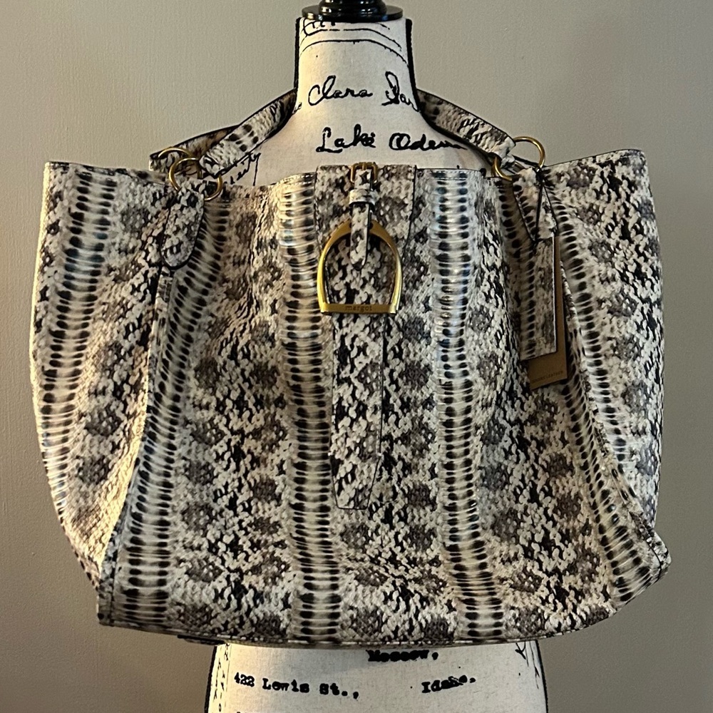 Margot Adele Oversized Python Embossed Leather To… - image 7